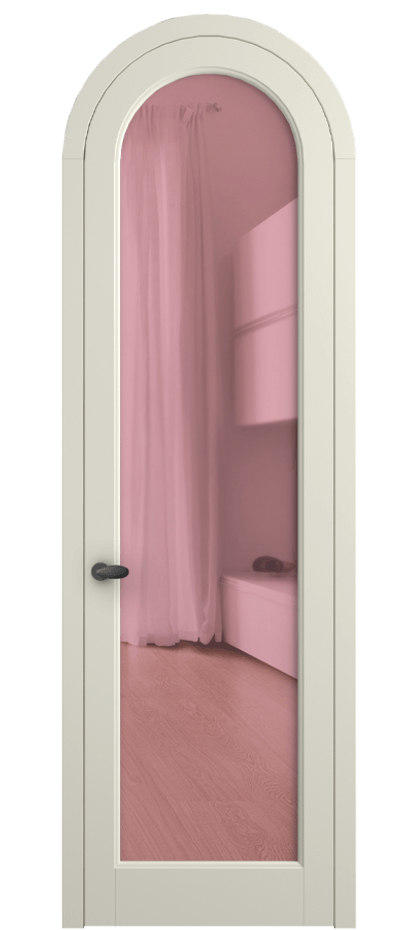 Межкомнатная дверь Палаццо 6814 Матовый молочно-белый Прозрачное розовое стекло, триплекс Цена 25407340 so'm | Volhovec