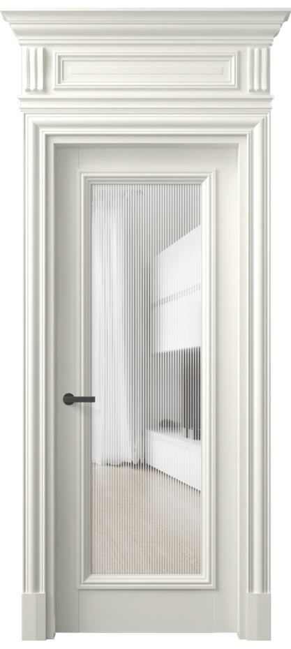 Межкомнатная дверь Антик 7300 Матовый жемчужный Рифлёное стекло "Дюна", триплекс Цена 245490 сом | Volhovec