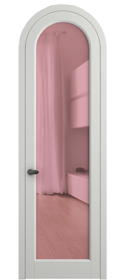 Межкомнатная дверь Палаццо 6814 Матовый светло-серый Прозрачное розовое стекло, триплекс Цена 182230 сом | Volhovec