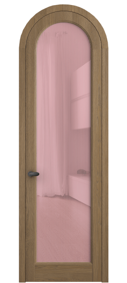 Межкомнатная дверь Палаццо 6814 Дуб мускатный матовый Рифлёное розовое стекло "Дюна", триплекс Цена 315440 сом | Volhovec