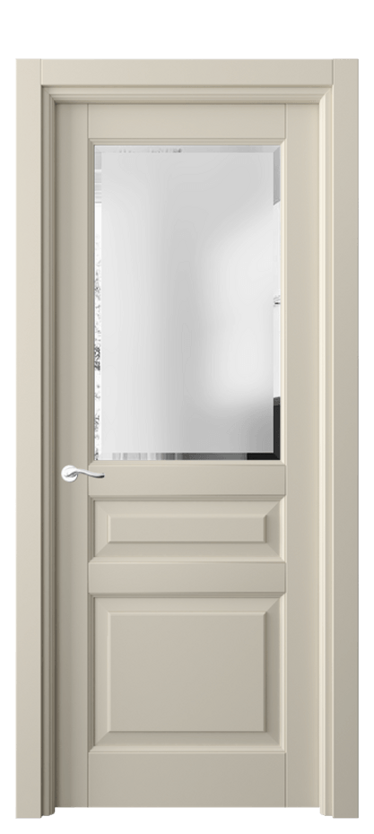 Межкомнатная дверь Лигнум 0710 Матовый бежево-серый Сатинированное стекло с фацетом Цена 147200 сом | Volhovec