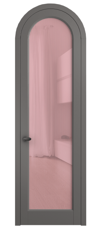 Межкомнатная дверь Палаццо 6814 Матовый классический серый Рифлёное розовое стекло "Дюна", триплекс Цена 190970 сом | Volhovec