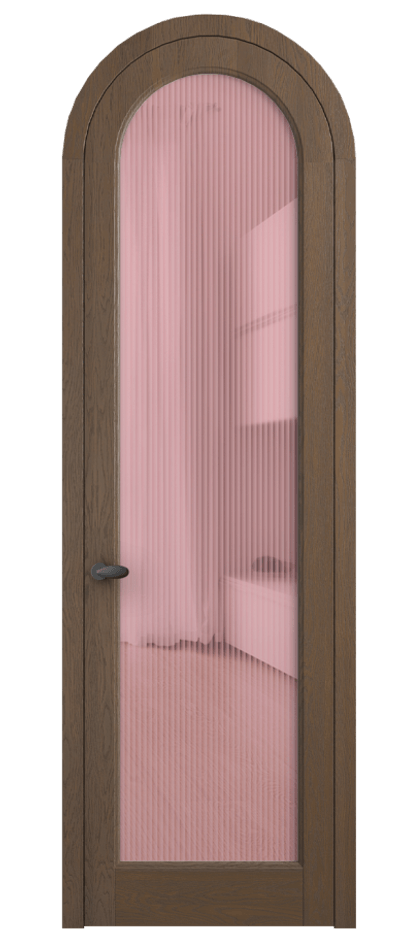 Межкомнатная дверь Палаццо 6814 Дуб туманный матовый Рифлёное розовое стекло "Мору", триплекс Цена 312090 сом | Volhovec