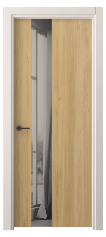 Межкомнатная дверь Freedom 4224 Солнечный вяз Двустороннее серое зеркало, триплекс, 8 мм  Цена 40299 ₽ | Volhovec