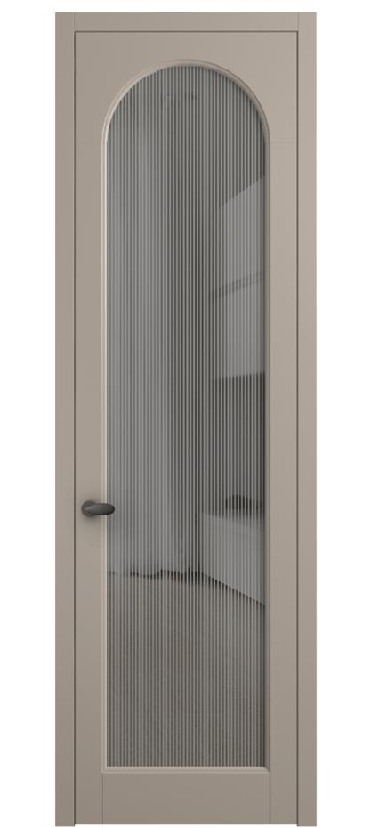 Межкомнатная дверь Палаццо 6804 Матовый бисквитный Рифлёное серое стекло "Дюна", триплекс Цена 150010 сом | Volhovec