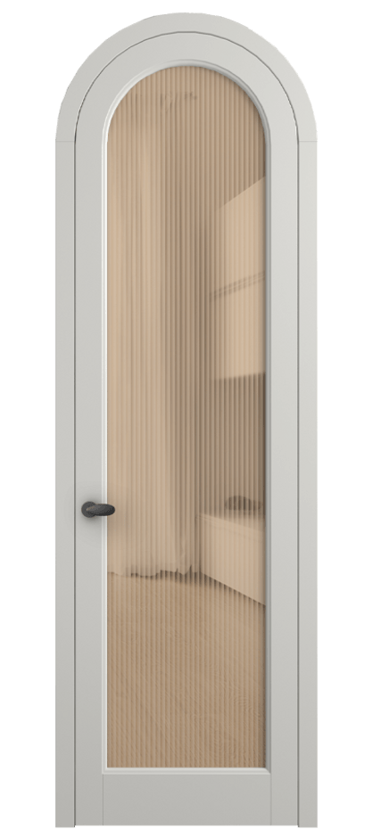 Межкомнатная дверь Палаццо 6814 Матовый серый Рифлёное оранжевое стекло "Мору", триплекс Цена 193880 сом | Volhovec