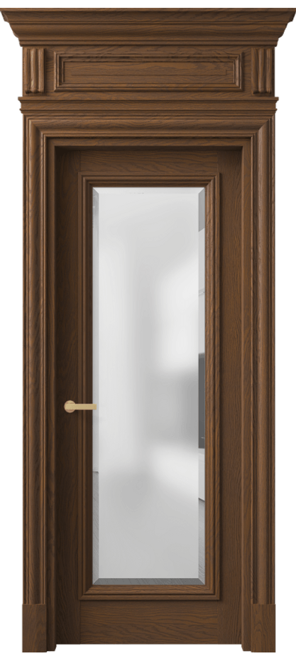 Межкомнатная дверь Antique 7300 Дуб каштановый матовый Сатинированное стекло с фацетом Цена 13880 AZE | Volhovec