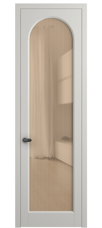 Межкомнатная дверь Палаццо 6804 Матовый серый Рифлёное оранжевое стекло "Moru", триплекс Цена 152920 сом | Volhovec