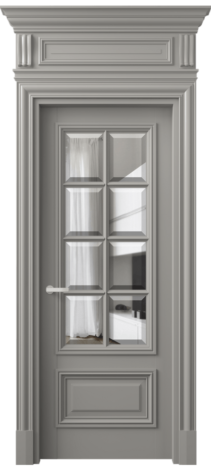 Межкомнатная дверь Антик 7316 Матовый нейтральный серый Прозрачное стекло с фацетом Цена 264570 сом | Volhovec