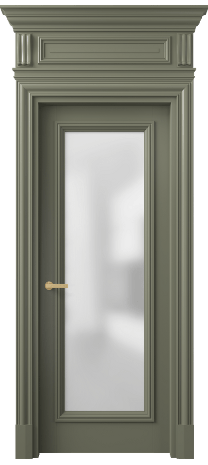 Межкомнатная дверь Антик 7300 Матовый оливковый тёмный Сатинированное стекло Цена 8360 AZE | Volhovec