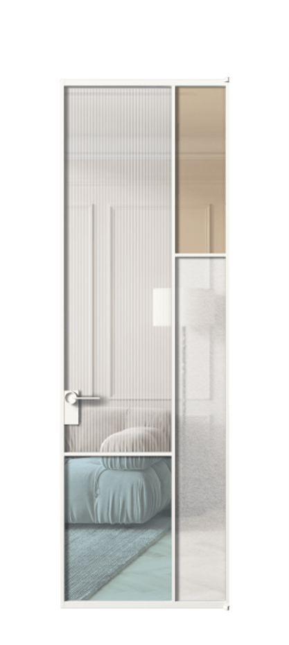 Межкомнатная дверь Mosaic АЛПЛ041.12 Алюминий Белый Комбинация стекол Группы 1 и Группы 3 Цена 166070 ₽ | Volhovec