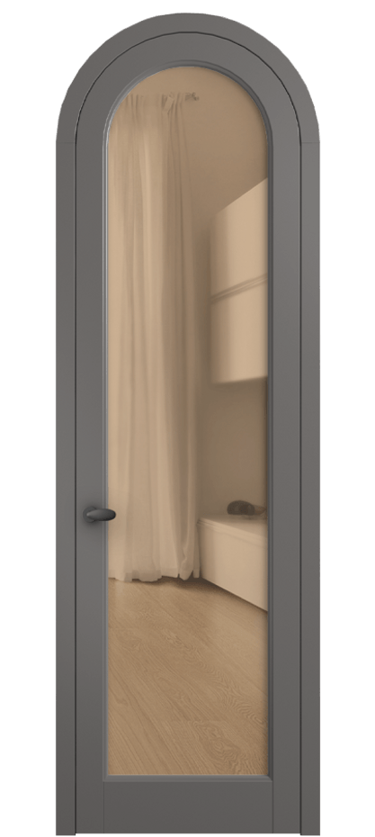 Межкомнатная дверь Палаццо 6814 Матовый классический серый Прозрачное оранжевое стекло, триплекс Цена 182230 сом | Volhovec