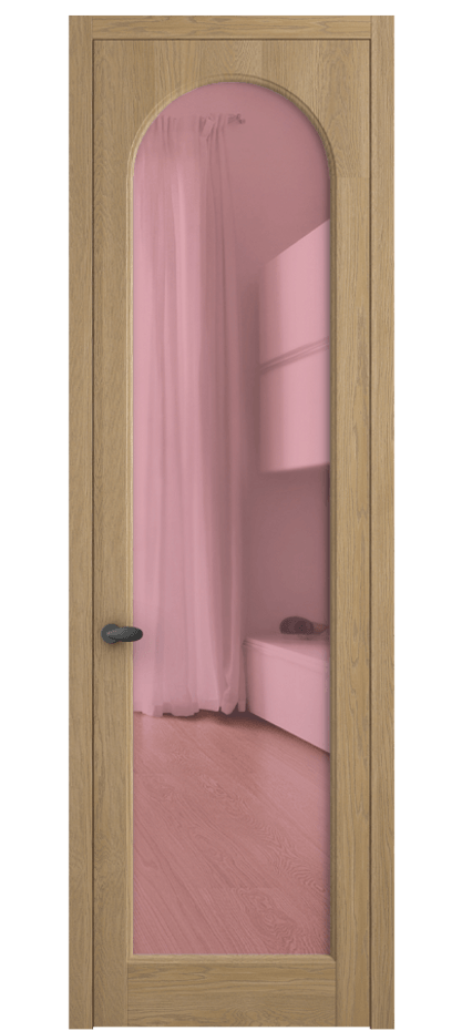 Межкомнатная дверь Палаццо 6804 Дуб соломенный матовый Прозрачное розовое стекло, триплекс Цена 222080 сом | Volhovec
