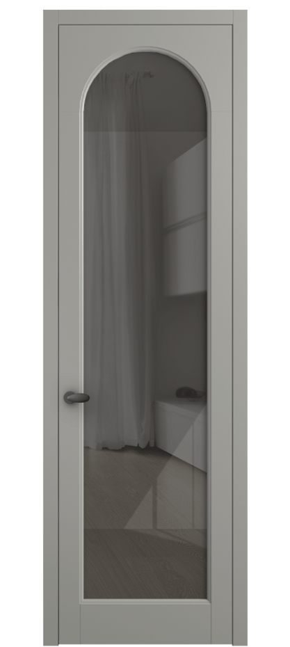 Межкомнатная дверь Палаццо 6804 Матовый нейтральный серый Рефлективное серое стекло "Стопсол", калёное Цена 152920 сом | Volhovec