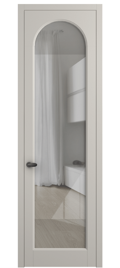 Межкомнатная дверь Палаццо 6804 Матовый облачно-серый Рефлективное прозрачное стекло "Стопсол", калёное Цена 157870 сом | Volhovec