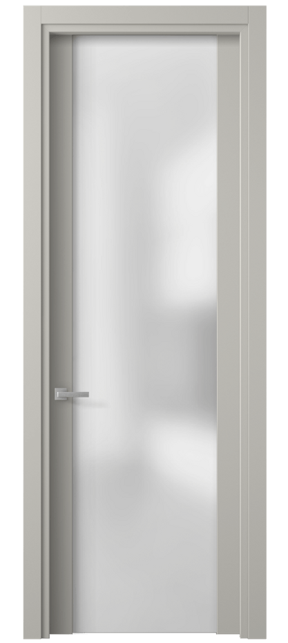 Межкомнатная дверь Planum 4114 Матовый тёплый серый Сатинированное стекло Цена 64880 сом | Volhovec