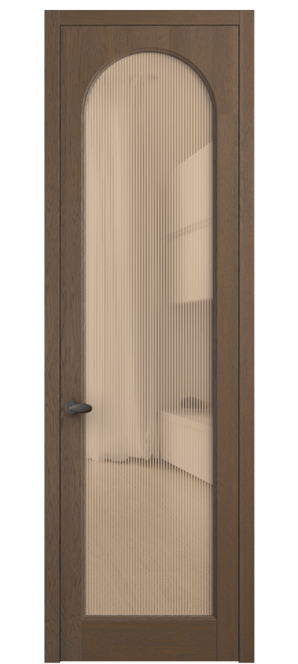 Межкомнатная дверь Палаццо 6804 Дуб туманный матовый Рифлёное оранжевое стекло "Дюна", триплекс Цена 224560 сом | Volhovec