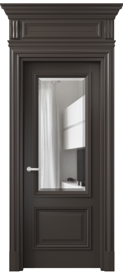 Межкомнатная дверь Антик 7302 Матовый антрацит Прозрачное стекло с фацетом Цена 236320 сом | Volhovec