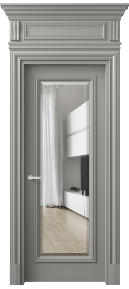 Межкомнатная дверь Антик 7300 Матовый нейтральный серый Прозрачное стекло с фацетом Цена 236320 сом | Volhovec