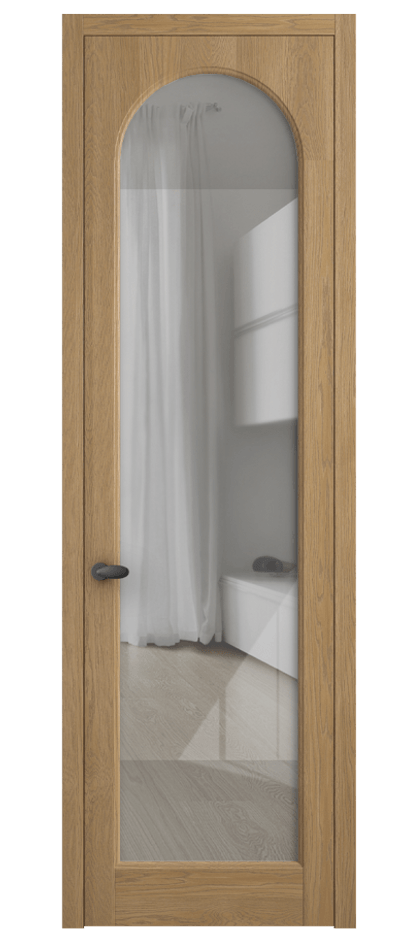 Межкомнатная дверь Палаццо 6804 Дуб пшеничный матовый Рефлективное прозрачное стекло "Стопсол", калёное Цена 227470 сом | Volhovec