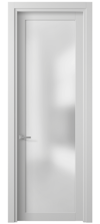Межкомнатная дверь Planum 2102 Матовый белоснежный Сатинированное стекло Цена 58940 сом | Volhovec