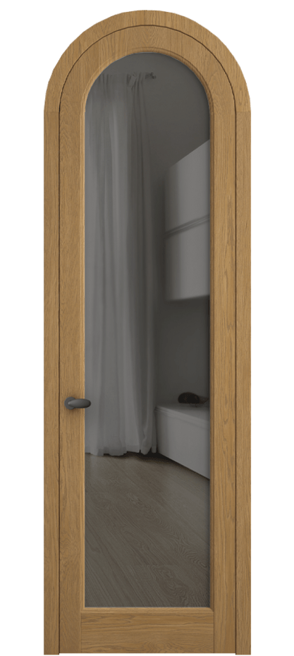 Межкомнатная дверь Палаццо 6814 Дуб солнечный матовый Прозрачное серое стекло, триплекс Цена 300440 сом | Volhovec