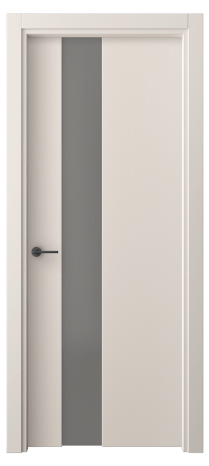 Межкомнатная дверь Freedom 4224 ПЭТ пудровый бежевый Сатинированное серое стекло, триплекс Цена 44840 сом | Volhovec