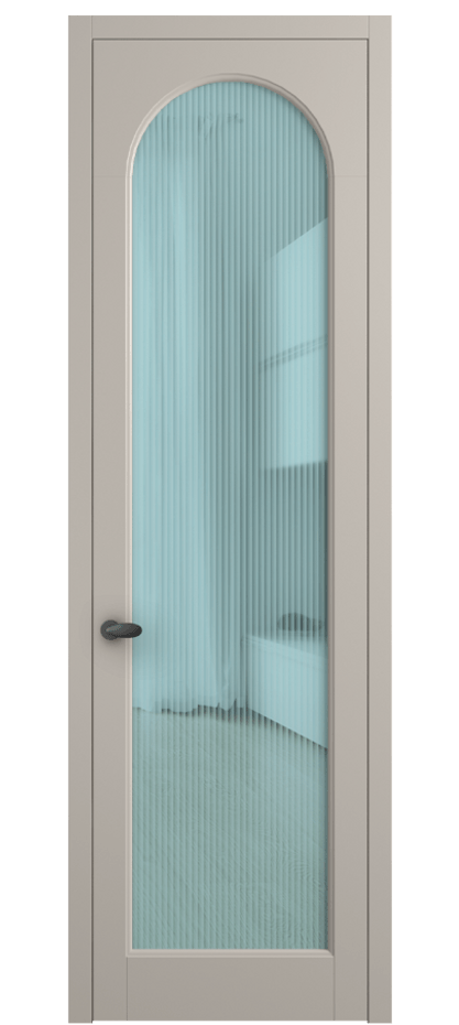 Межкомнатная дверь Палаццо 6804 Матовый светло-бежевый Рифлёное голубое стекло "Мору", триплекс Цена 152920 сом | Volhovec