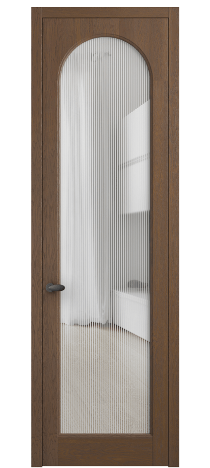 Межкомнатная дверь Палаццо 6804 Дуб каштановый матовый Рифлёное стекло "Дюна", триплекс Цена 230820 сом | Volhovec