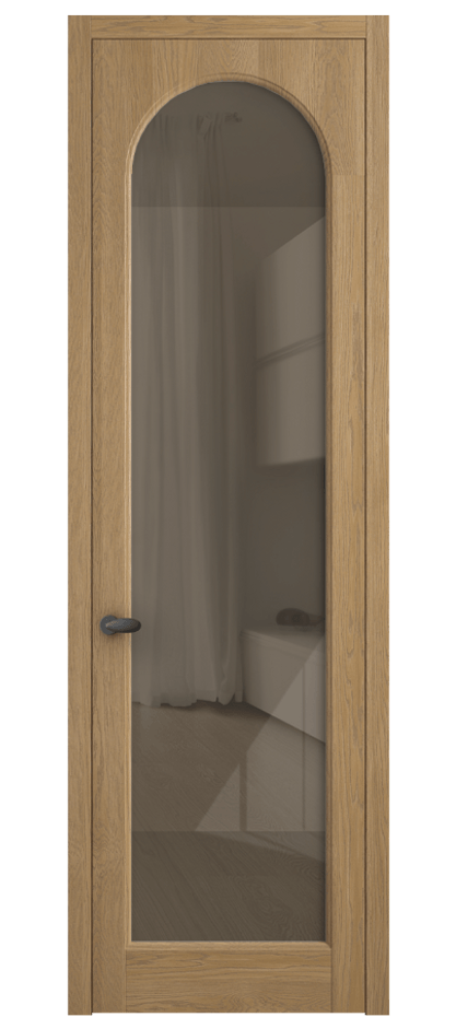 Межкомнатная дверь Палаццо 6804 Дуб пшеничный матовый Рефлективное бронзовое стекло "Стопсол", калёное Цена 227470 сом | Volhovec