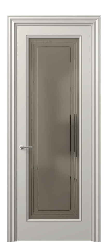 Межкомнатная дверь Mascot 8400 Матовый облачно-серый Сатинированное бронзовое стекло с гравировкой "Грани", триплекс Цена 96090 сом | Volhovec