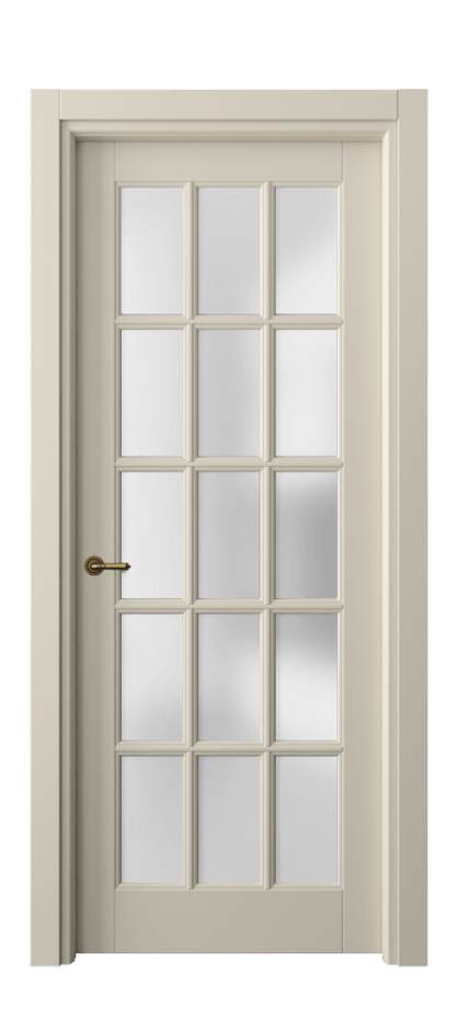 Межкомнатная дверь Тоскана Грильято 6311 Матовый бежево-серый Сатинированное стекло Цена 5830 AZE | Volhovec