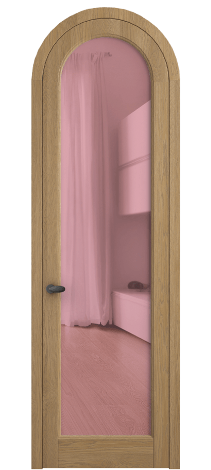 Межкомнатная дверь Палаццо 6814 Дуб пшеничный матовый Прозрачное розовое стекло, триплекс Цена 300440 сом | Volhovec