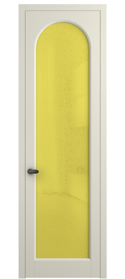 Межкомнатная дверь Палаццо 6804 Матовый молочно-белый Фактурное жёлтое стекло "Лёд", триплекс Цена 150010 сом | Volhovec