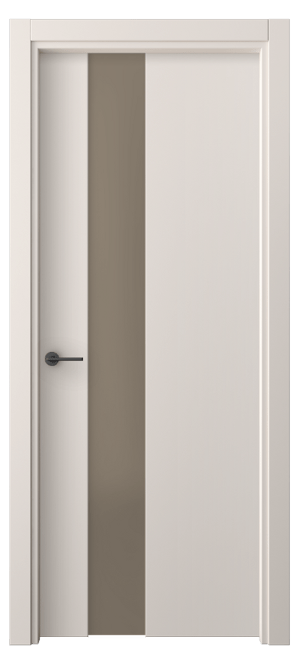 Межкомнатная дверь Freedom 4224 ПЭТ тёплый-белый Сатинированное бронзовое стекло, триплекс Цена 44840 сом | Volhovec