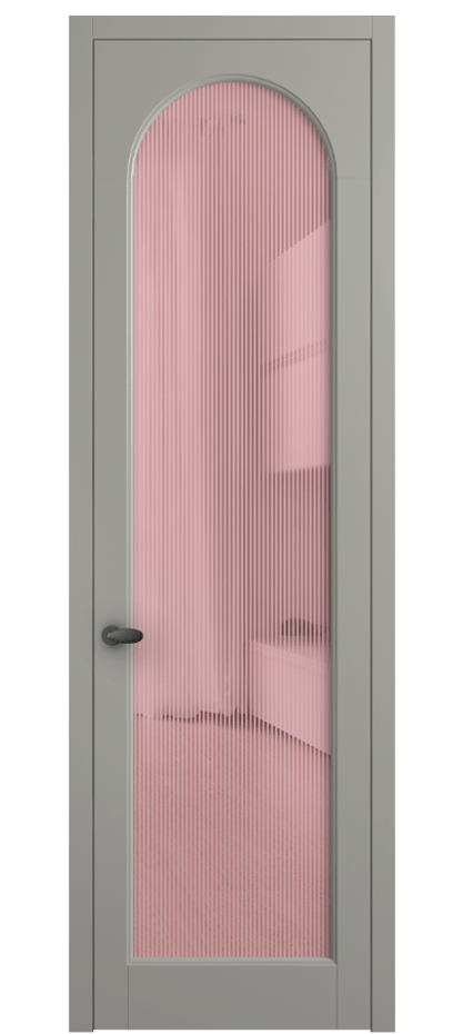 Межкомнатная дверь Палаццо 6804 Матовый нейтральный серый Рифлёное розовое стекло "Дюна", триплекс Цена 150010 сом | Volhovec