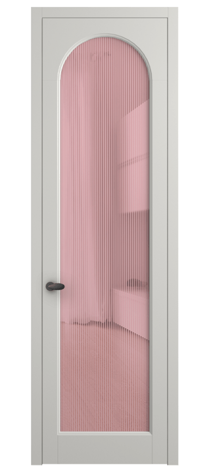 Межкомнатная дверь Палаццо 6804 Матовый серый Рифлёное розовое стекло "Дюна", триплекс Цена 150010 сом | Volhovec