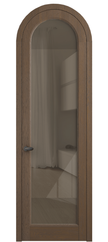 Межкомнатная дверь Палаццо 6814 Дуб туманный матовый Рефлективное бронзовое стекло "Стопсол", калёное Цена 312090 сом | Volhovec