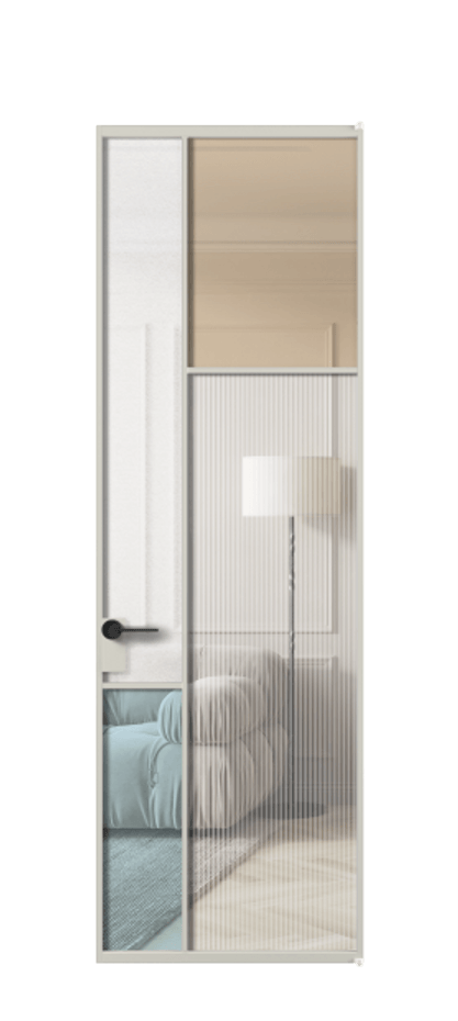 Межкомнатная дверь Mosaic АЛПЛ041.11 Алюминий тёплый серый Комбинация стекол Группы 1 и Группы 3 Цена 250240 сом | Volhovec