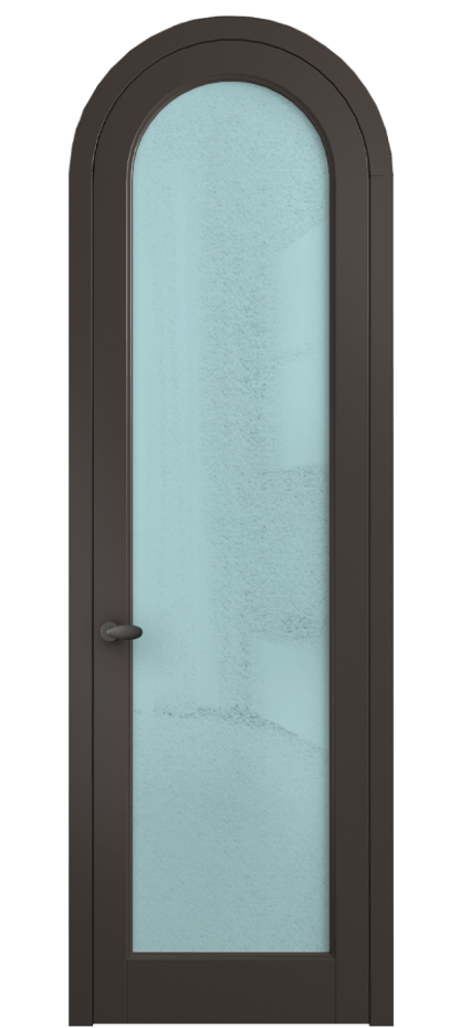 Межкомнатная дверь Палаццо 6814 Матовый антрацит Фактурное голубое стекло "Лёд", триплекс Цена 26625340 so'm | Volhovec