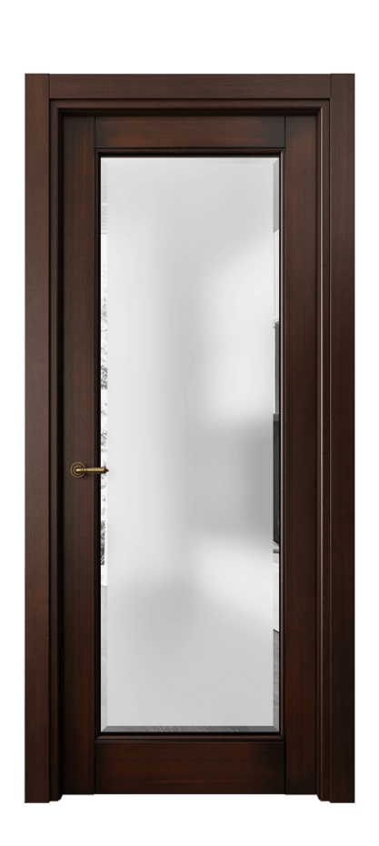 Межкомнатная дверь Toscana Elegante 6300 Бук тёмный с патиной Сатинированное стекло с фацетом Цена 146760 #CURRENCY# | Volhovec