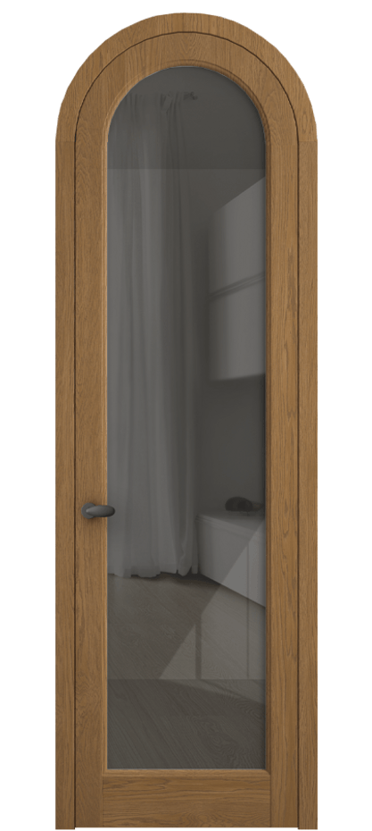 Межкомнатная дверь Палаццо 6814 Дуб пряный матовый Рефлективное серое стекло "Стопсол", калёное Цена 312090 сом | Volhovec