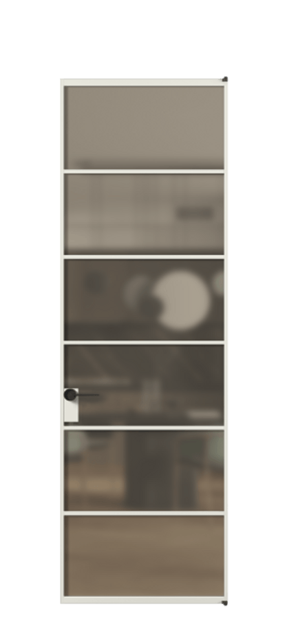 Алюминиевая дверь АЛПЛ040.04 Алюминий серый Сатинированное бронзовое стекло, триплекс Цена 187140  | Volhovec