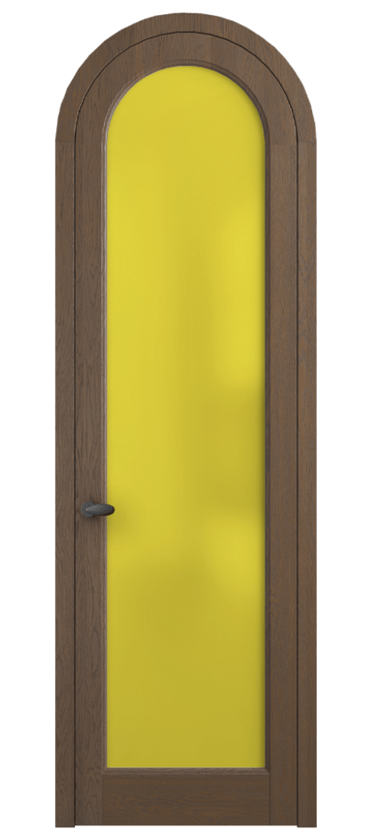 Межкомнатная дверь Палаццо 6814 Дуб туманный матовый Сатинированное жёлтое стекло, триплекс Цена 206349 ₽ | Volhovec