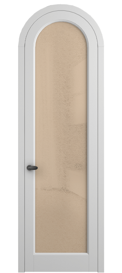 Межкомнатная дверь Палаццо 6814 Матовый белоснежный Фактурное оранжевое стекло "Лёд", триплекс Цена 190970 сом | Volhovec