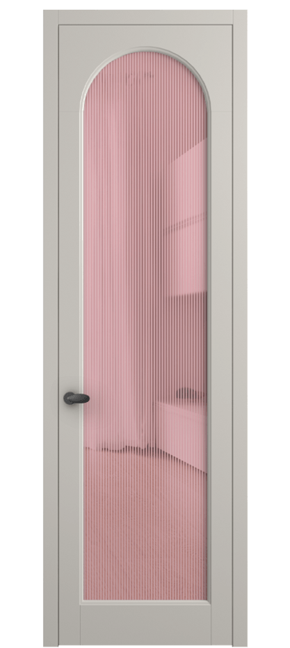 Межкомнатная дверь Палаццо 6804 Матовый облачно-серый Рифлёное розовое стекло "Дюна", триплекс Цена 150010 сом | Volhovec