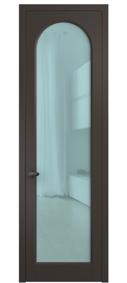 Межкомнатная дверь Палаццо 6804 Матовый антрацит Рифлёное голубое стекло "Дюна", триплекс Цена 150010 сом | Volhovec