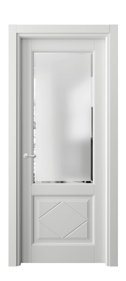 Межкомнатная дверь Тоскана Ромбо 6342 Матовый светло-серый Сатинированное стекло с фацетом Цена 147050 сом | Volhovec