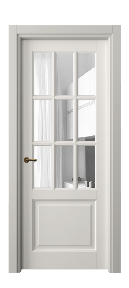Межкомнатная дверь Toscana Grigliato 6312 Бук пудровый белый Прозрачное стекло Цена 166270 сом | Volhovec