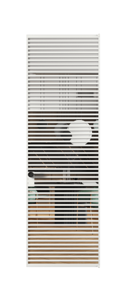 Алюминиевая дверь АЛПЛ040.07 Алюминий белоснежный Прозрачное стекло "Crystal Vision", калёное, 6 мм Цена 9540  | Volhovec